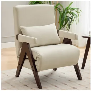 BlingBin Loungesessel 3-in-1-Umbausessel mit Schlaffunktion (1-St., gepolsterter Klappsessel), 6-stufig Verstellbar, Kompakt für kleine Räume beige|braun