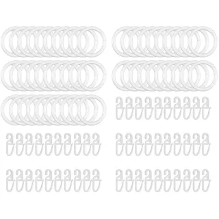 50 Gardinenringe Weiß 32mm Kunststoff Gardinenstangen Vorhangringe