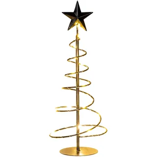 levandeo LED Metall Weihnachtsbaum H39cm Schwarz Spirale Weihnachtsdeko Beleuchtung Lichtdeko Deko Dekoleuchte Tannenbaum