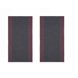 Hochwertige Grubentücher - Grubentuch Halbleinen 50 x 100 cm kariert, verschiedene Designs - Geschirrtücher, Küchentücher, Trockentücher, Geschirr-Handtuch 51% Leinen 49 % Baumwolle (2er-Set rot)