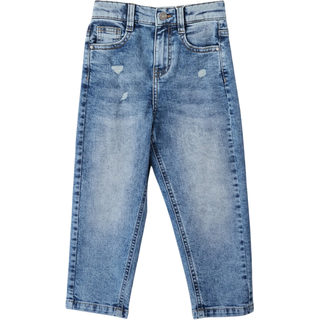 s.Oliver - Jeans Dad / Relaxed Fit / Mid Rise / Tapered Leg, Kinder, blau, 110/REG
