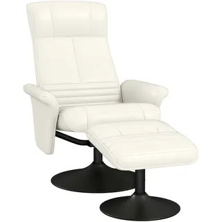 kellany Relaxsessel mit Hocker 71 x 104 x 69 cm Cremeweiß