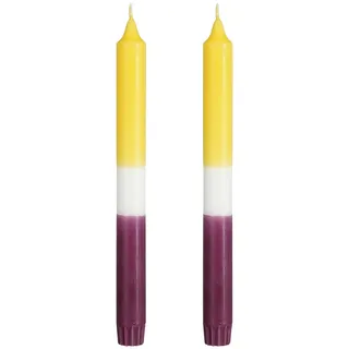 Mica Decorations Dip-dye Spitzkerzen - 2er-Set - H25 cm - Gelb