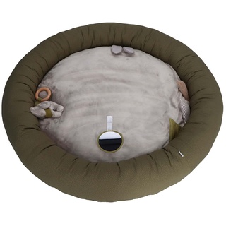 Sterntaler Baby Unisex Krabbeldecke Elefant Eddy rund - Schlafteppich, Spielmatte aus Flauschstoff, Spieldecke - grau