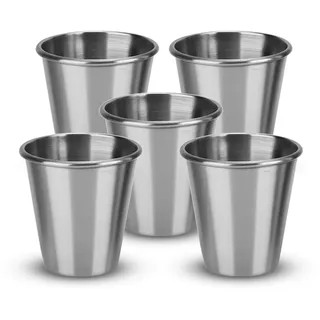 Intirilife Edelstahl Becher 0,085 l 5-tlg.