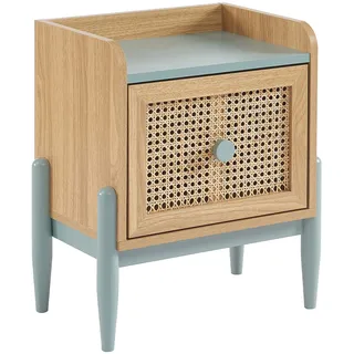 BAÏTA PABLO01 Nachttisch für Kinder, Kanne und Spanplatten, Pastellblau, L40cm