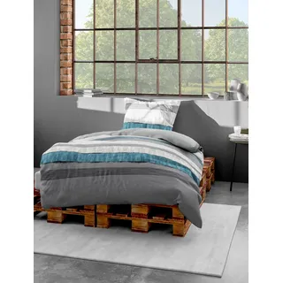 Bierbaum Bettwäsche 6472, Mako-Satin, Designed in Germany, silber 09, 135x200 + 80x80 cm
