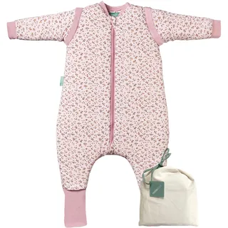 molis&co. Baby-Schlafsack mit Füßen, abnehmbare Ärmel und Socken. 2.5 TOG. Ideal für die Übergangszeit und den Winter. 100% Baumwolle (Oeko-TEX 100). (Misty Rose, 100 cm (4 Jahre))
