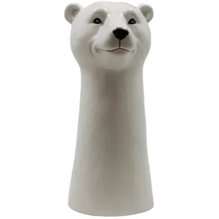 Kaufhaus le petit Dekovase Deko Vase Eisbären Kopf Büste Blumenvase Tischvase Skulptur Objekt, Bodenvase Dekofigur Dekoskulptur Dekoobjekt aus Keramik