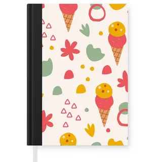 MuchoWow Notizbuch Eiscreme - Sommer - Design, Notebook, Notizblock a5, Tagebuch, Journal Liniert