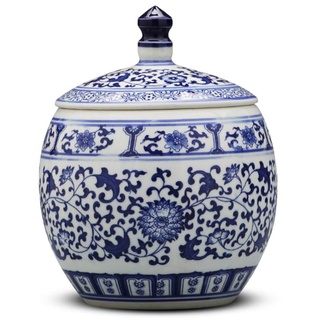 Chinesisch Traditionellen Keramik Vase Antik Porzellan Vase Keramik Blumenvase Blau Und Weiß Tempel Jar Vase China Ming-Stil-h H26cmxw16cm