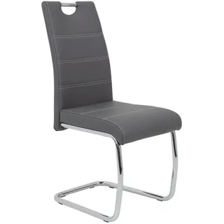 Hela Schwingstuhl Flora Kunstleder grau 4er Set
