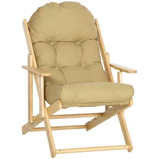 Homcom Relaxsessel Leinenoptik 89 x 96 x 71 cm Braun mit Kissen