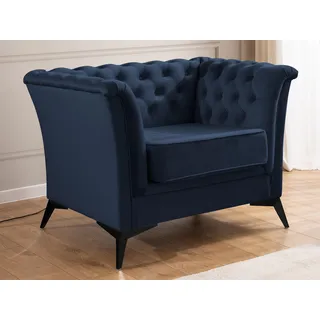 s-style möbel Chesterfield-Sessel Samt Blau
