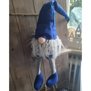 Weihnachtswichtel Nordisch Blau 68cm Wichtel Kantenhocker Gnom Filzwichtel
