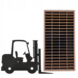 ART TWIST HOME Wandregal Modellauto Display-Vitrine 80 Fächer 1:64 Autos Holz 40x78cm, Sammelvitrine Gabelstapler Setzkasten Aufbewahrung Wanddeko schwarz
