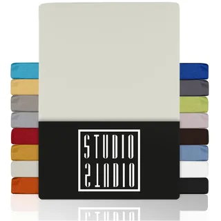 Studio Spannbettlaken Jersey-Baumwolle 140 x 200 cm beige