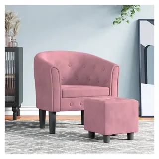 vidaXL Fußhocker 70 x 68 x 56 cm Rosa Samt