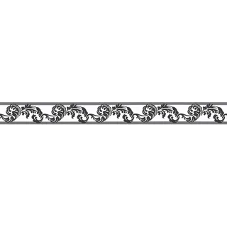A.S. Création Borte selbstklebend Federn Tribal 5 m x 5 cm Schwarz-Weiß