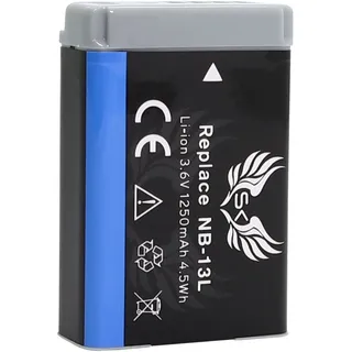 SK Akku Ersatz für Canon NB-13L | 1250mAh | für PowerShot G1 X Mark III / G5 X G9 X Mark II / G7 X Mark II - III / SX720 HS / SX730 HS / SX740 HS