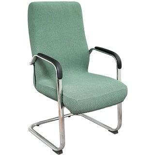 CLGTY Stretch Bürostuhl Bezug Wasserdicht, Computerstuhl Bezug Weich Spandex Stoff Stuhlhussen Für Boss Schwenkbare Sesselbezug-Grün-Medium
