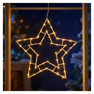 Spetebo LED Weihnachts Fenster Silhouette - Stern - Deko Fensterbild beleuchtet mit Timer