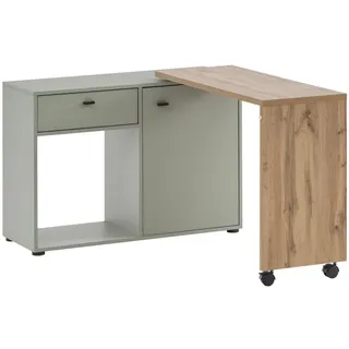 MÖBELPARTNER Schreibtisch Tiny Working Eiche / Grau