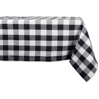 DII Buffalo Check Collection Klassische Tischdecke mit Bauernhaus-Motiv, Baumwolle, schwarz/weiß, Tablecloth, 60x84