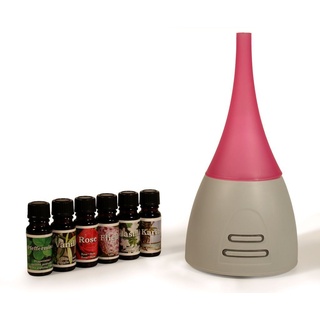 Levandeo® Luftbefeuchter, Diffuser Aroma Duftlampe Lampe LED Beleuchtung inkl. 6 Duftöle