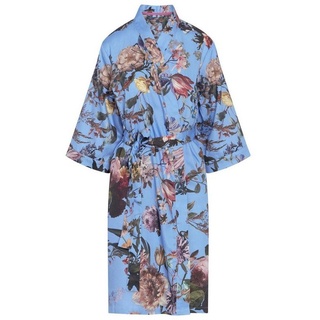 Essenza Kimono Sarai Isabella, Kurzform, Baumwolle, Kimono-Kragen, Gürtel, mit wunderschönem Blumenprint blau