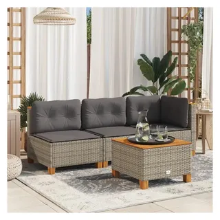 vidaXL Garten-Ecksofa Loungesofa grau