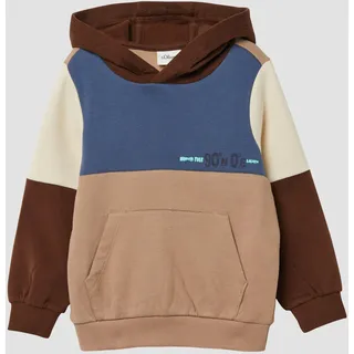 s.Oliver Junior Jungen Hoodie mit Colourblocking – braun|mehrfarbig - 104/110