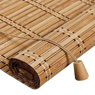 60x160cm Bambusrollo Outdoor wetterfest Bambus Raffrollo Sonnenschutz | Seitenzugrollo Lichtfilter Belüftung Rollo für Fenster und Türen,Anpassbar