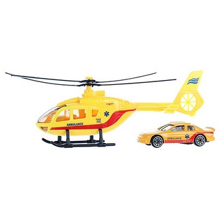 Toi-Toys Spielzeug-Hubschrauber »Hubschrauber mit Auto Feuerwehr Polizei Ambulance Einsatzfahrzeug Modell Helicopter Spielzeugauto Spielzeug Geschenk Kinder 83 (Ambulance-Gelb)« gelb