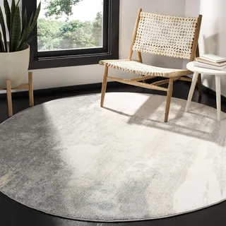 SAFAVIEH Abstrakt Teppich für Wohnzimmer, Esszimmer, Schlafzimmer - Jasper Collection, Kurzer Flor, Grau und Gold, 201 X 201 cm