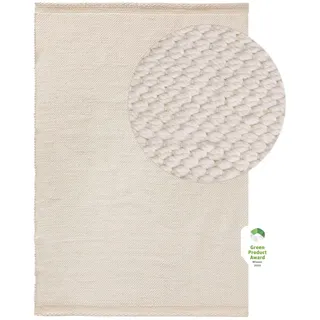 benuta pure Kiah Kurzflorteppich 80 x 150 cm Beige/Weiß