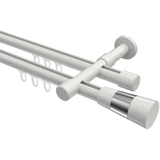 GARDINENSTANGE INNENLAUF Prestige Tanara 420 cm (geteilt in 3 x 140 cm), 2-läufig, 20 mm Ø Weiß