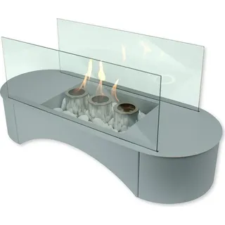 Tischkamin Pompei Premium Silber - Silber