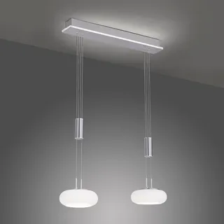 Q-Smart-Home Smarte Hängelampe Q-Etienne, dimmbar, alu / grau / zink, für Wohn- / Esszimmer, Metall, Modern, Smart Home Pendelleuchte - 65 cm - 20 cm - 200 cm