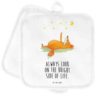 Mr. & Mrs. Panda 2er Set Topflappen Fuchs Sterne - Geschenk, Topflappen lustig, Schöne Topflappen, Topflappen mit Spruch, tröstende Worte, Spruch