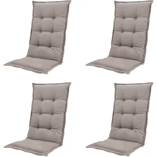 PROGARDEN Tampa Klappsessel 60 x 61 x 109 cm weiß 4 St. inkl. 4 x Auflagen taupe