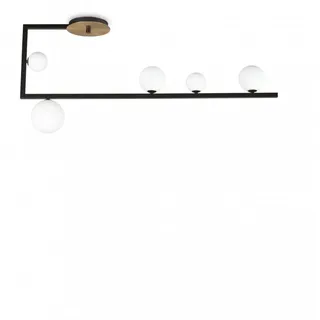 Ideal Lux Birds 5-flg. 20 cm kugelförmig schwarz / weiß / messing
