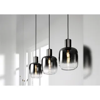 CASANOVA SVENJA 3-flg. 95 cm rund schwarz Metall Rauchglas
