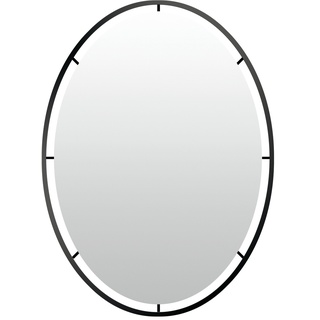 Spiegel , schwarz , Metall , Maße (cm): B: 40 H: 60 T: 2