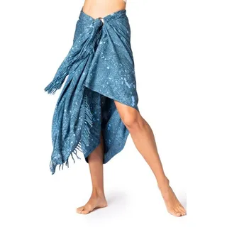 PANASIAM Sarong Pareo Starlit Wachsbatik aus hochwertiger Viskose Strandtuch, Viskose, Strandkleid Bikini Cover-up Tuch für den Strand Schultertuch Halstuch grau 250x116cm