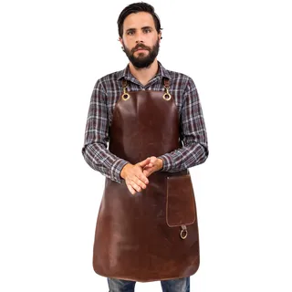 Angus Stoke Premium Lederschürze Paul - Vollleder Grillschürze - Vintage Leder Schürze BBQ & Küche Paul (XXL-XXXL)