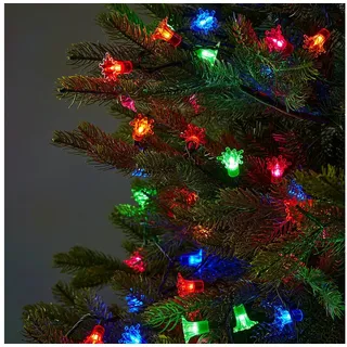 Lights4fun LED-Lichterkette 150er LED Retro Weihnachtsbaumbeleuchtung koppelbar