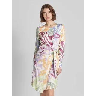 Knielanges Kleid mit Knotendetail, Offwhite, XL