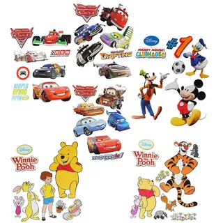 alles-meine.de GmbH 1 Set: Wandtattoo/Sticker - für Jungen - Cars - Mickey Maus - Pooh the Bär - Wandsticker Aufkleber Wandaufkleber für Kinder