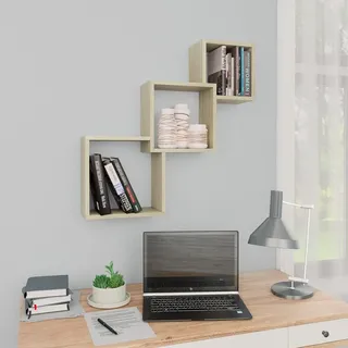 vidaXL Cube Hängeregal 68 x 15 x 68 cm Braun
